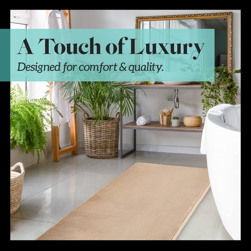 Genteele Memory Foam Bath Mat Non Slip Absorbent Super Cozy Velvet Bathroom Rug Carpet (17 inches X 24 inches, Autumn Glaze) - Image 4